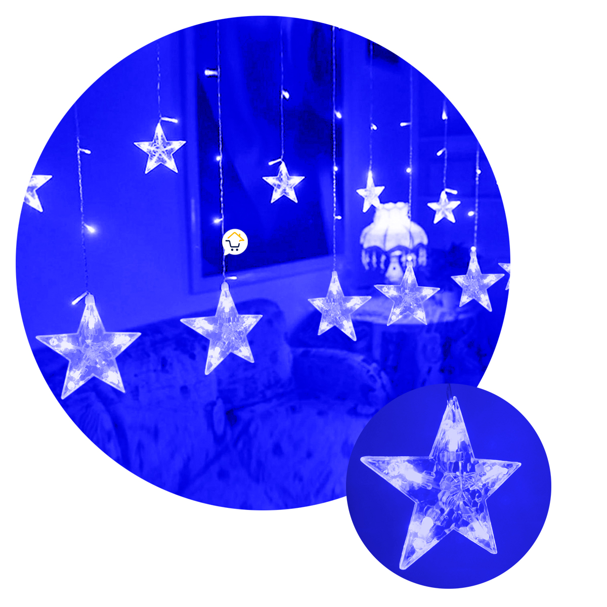 Luces Led Estrella X272 LED Cortina Luces 6m Navidad Azul H1801TCAZ